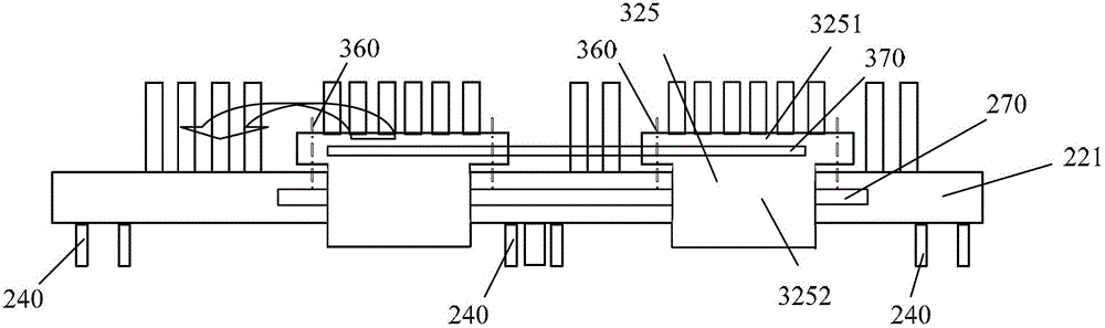 A heat sink shared by multiple chips and a circuit board provided with the heat sink