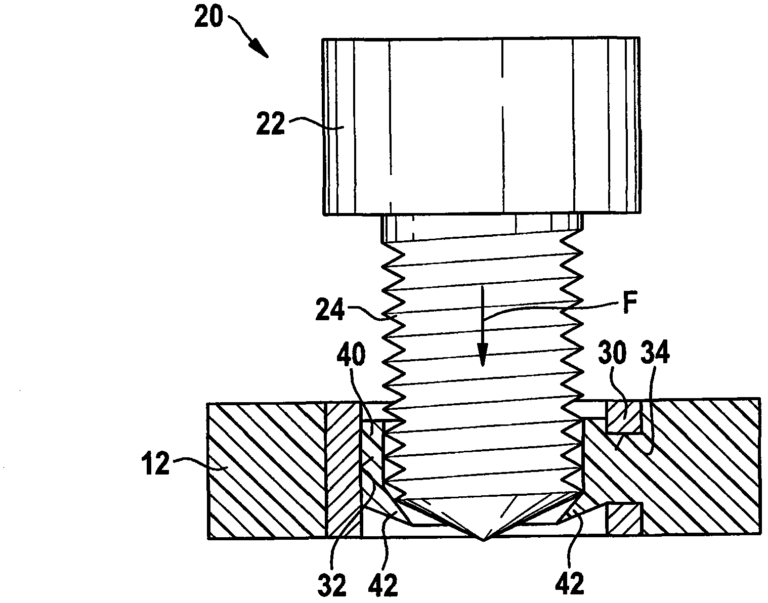 Structure of a build-in screw in a bushing and corresponding sensor housing