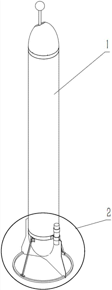 A releasable bottom sitting device for an underwater profiler