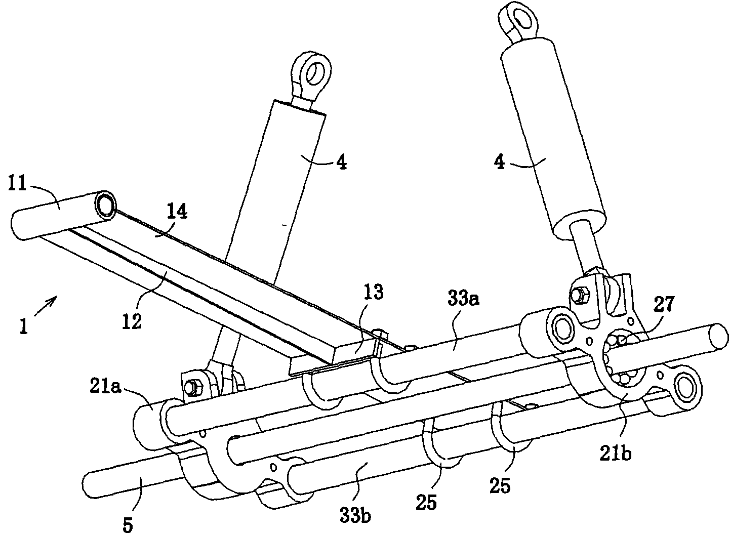 Backshaft connecting device of tricycle or quadricycle