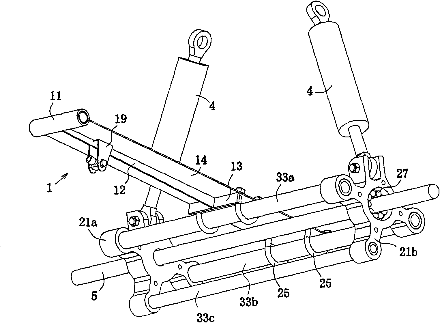 Backshaft connecting device of tricycle or quadricycle