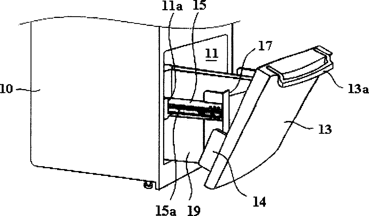 Incline device of refrigerator door