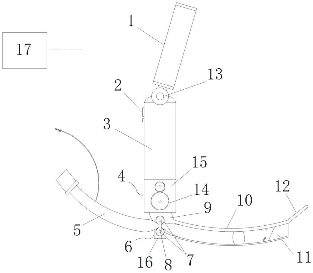 Intelligent intubation device capable of realizing individual soldier operations under field conditions.