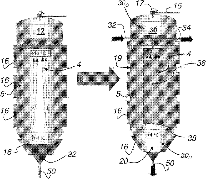 Tank for fermentation and method, device, and use for fermentation
