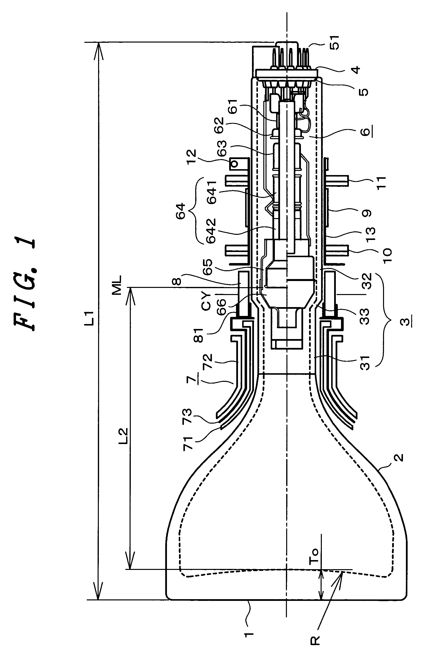Projection type cathode ray tube device