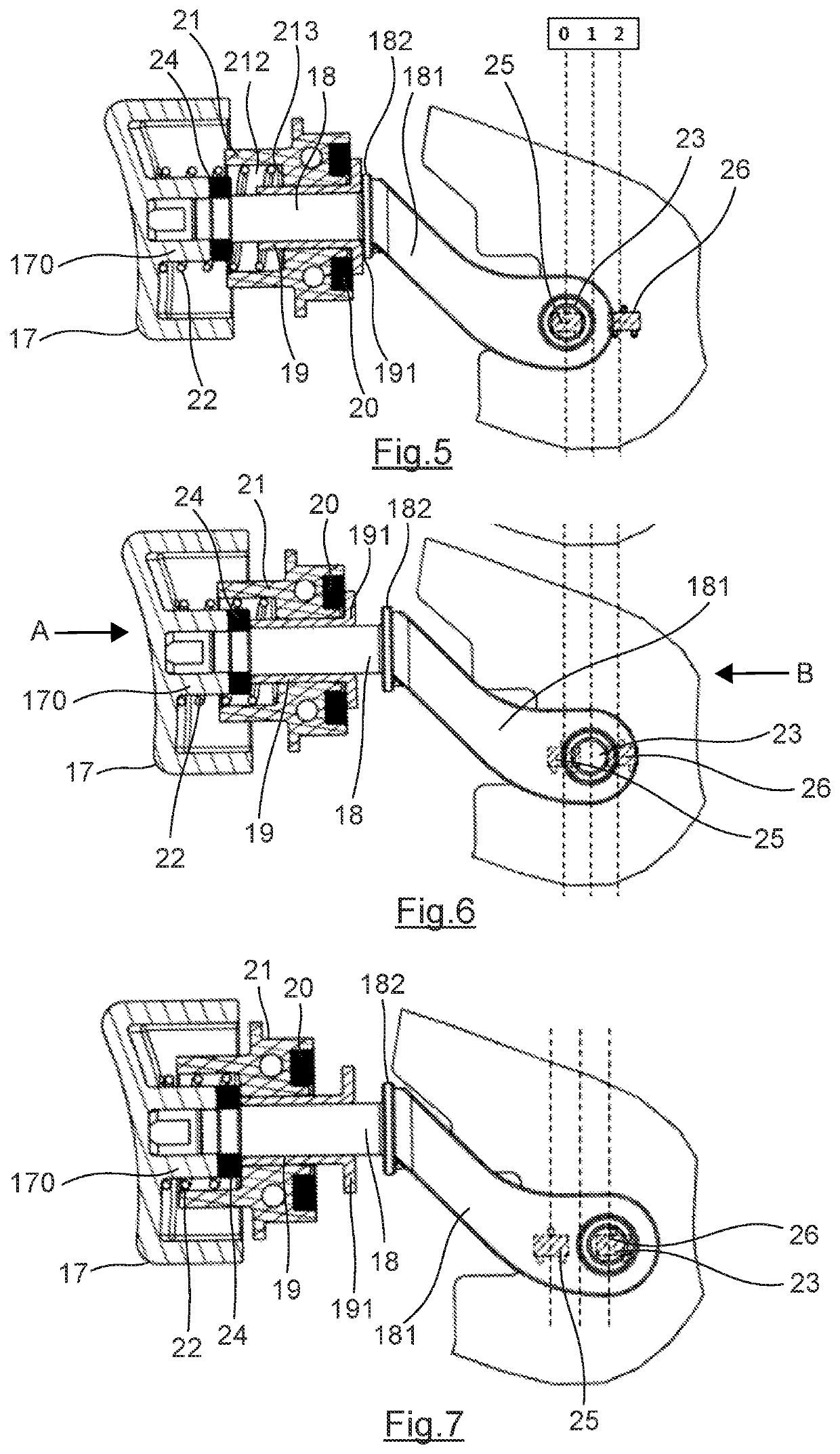 Drilling device with optimized actuation