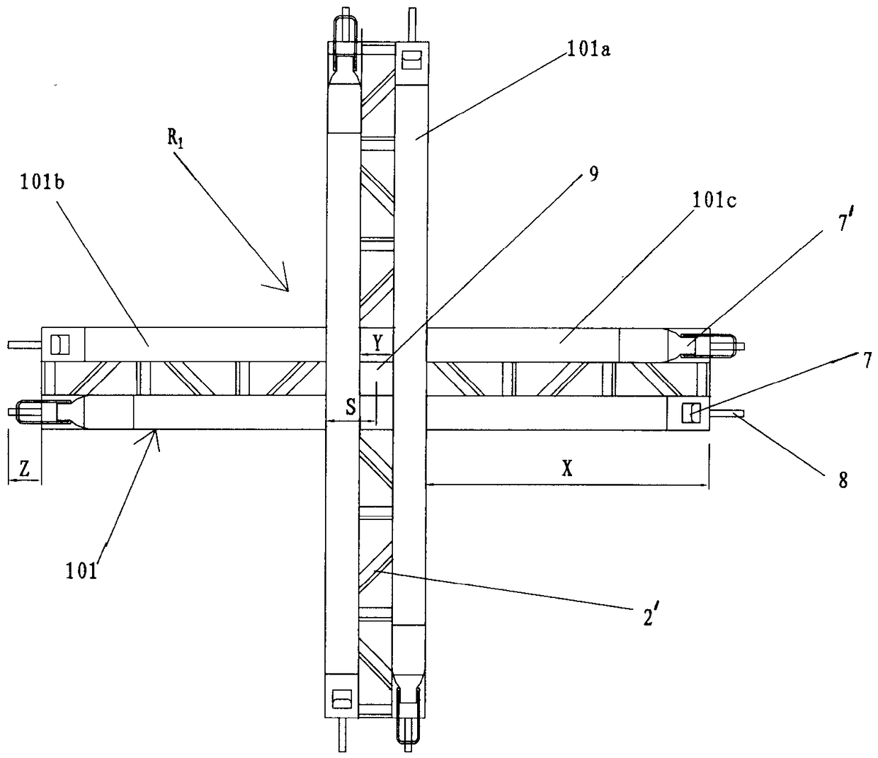 Assembling type recyclable deep foundation pit support system and construction technology thereof