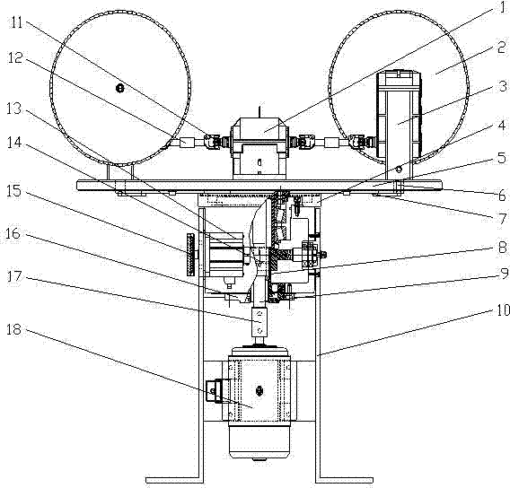 Rotary sawing machine with double saw blades