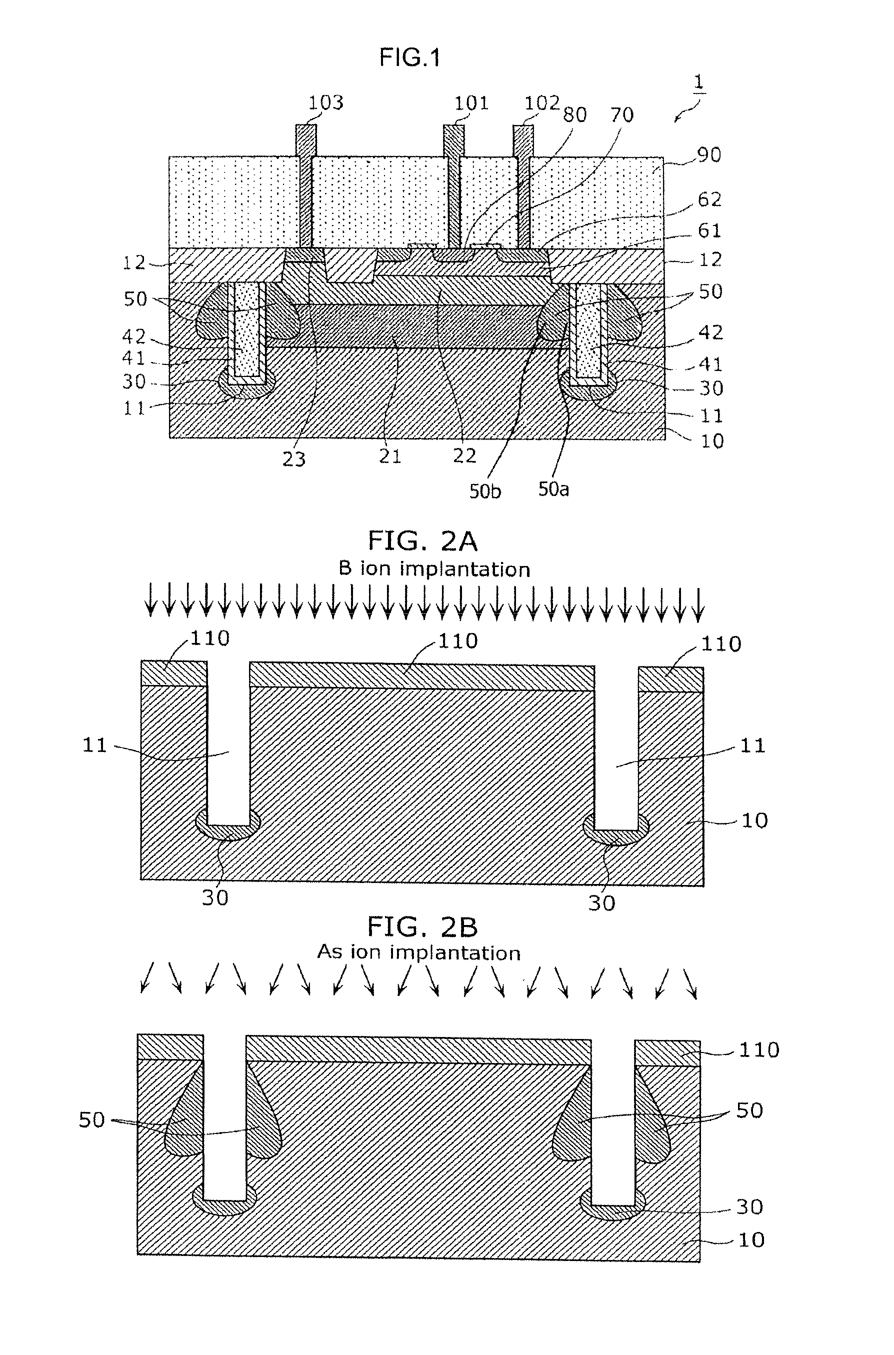 Bipolar transistor with diffused layer between deep trench sidewall and collector diffused layer