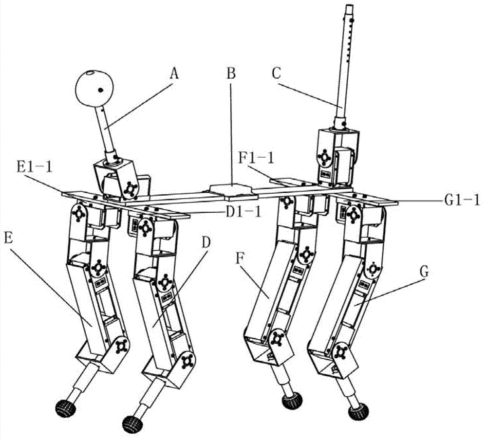 Biomimetic quadruped robot provided with head and tail balance adjustment devices