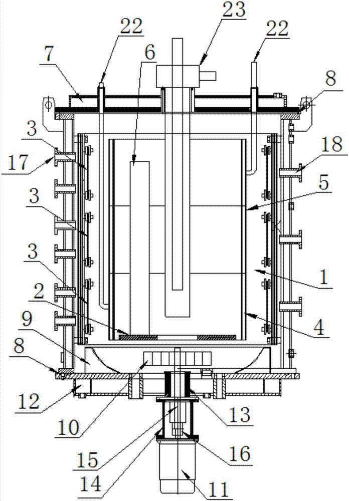 Glow-ion-nitriding inner-hot-wall type vacuum ion nitriding furnace and utilization method thereof