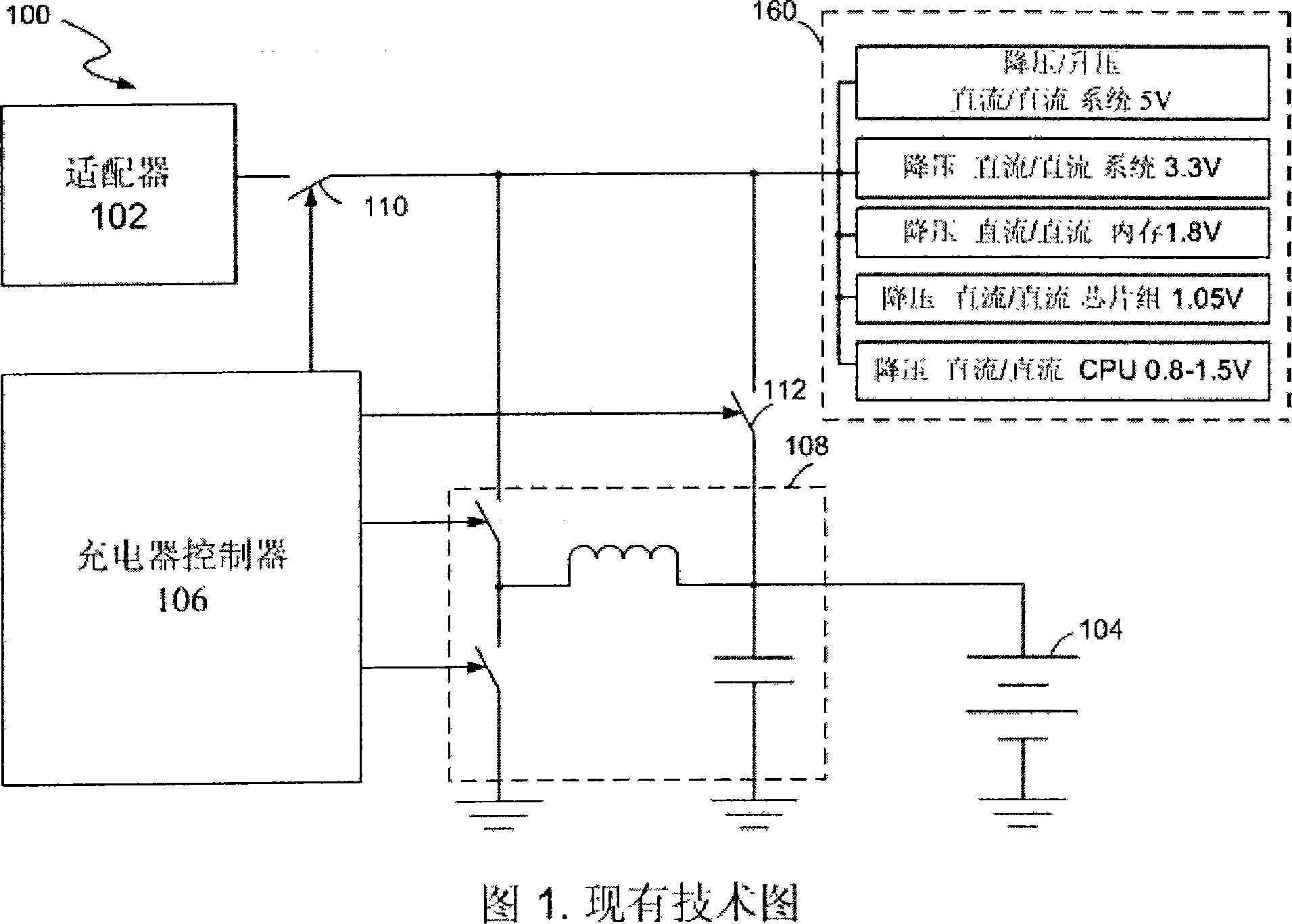Power management system with charger and boost controller