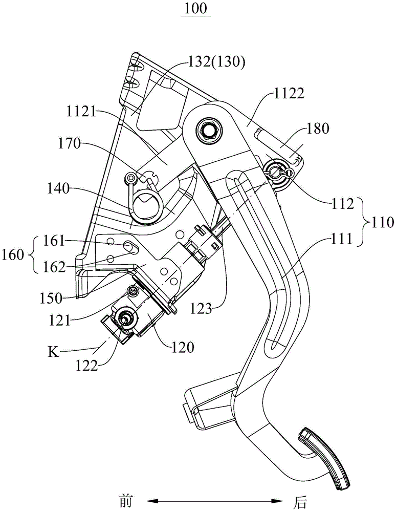Vehicle clutch pedal mechanism and vehicle comprising same