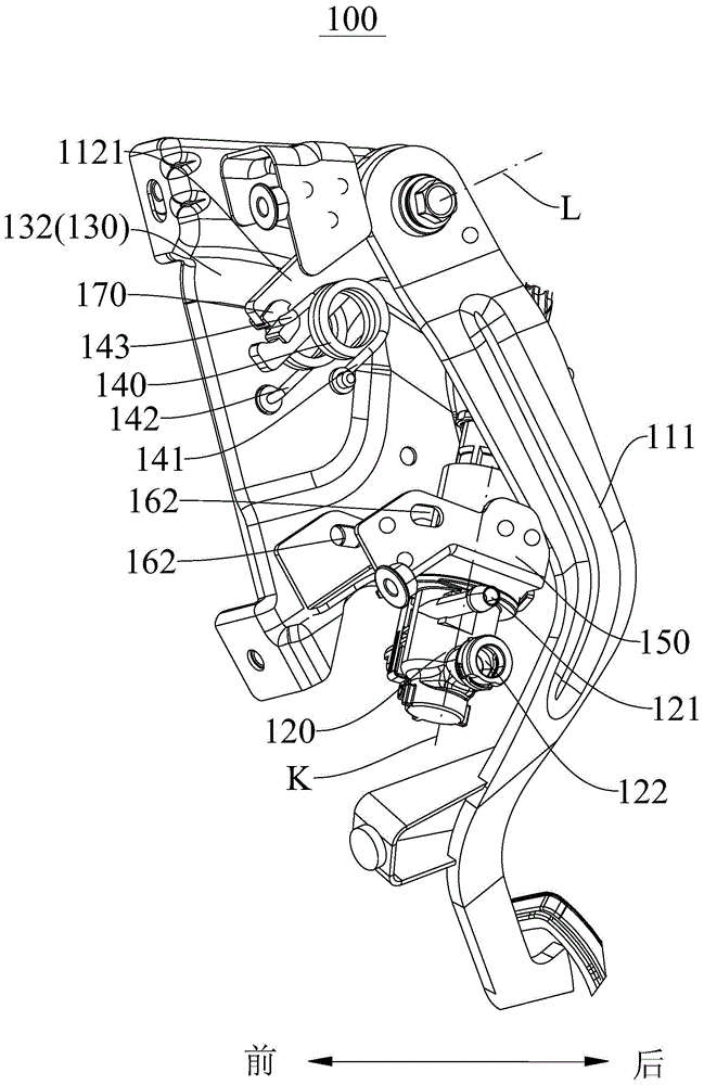 Vehicle clutch pedal mechanism and vehicle comprising same