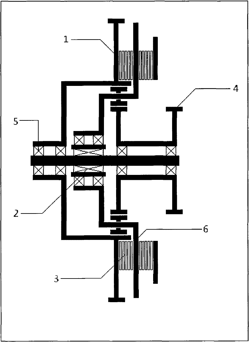 Modularized full-meshed brake type transmission