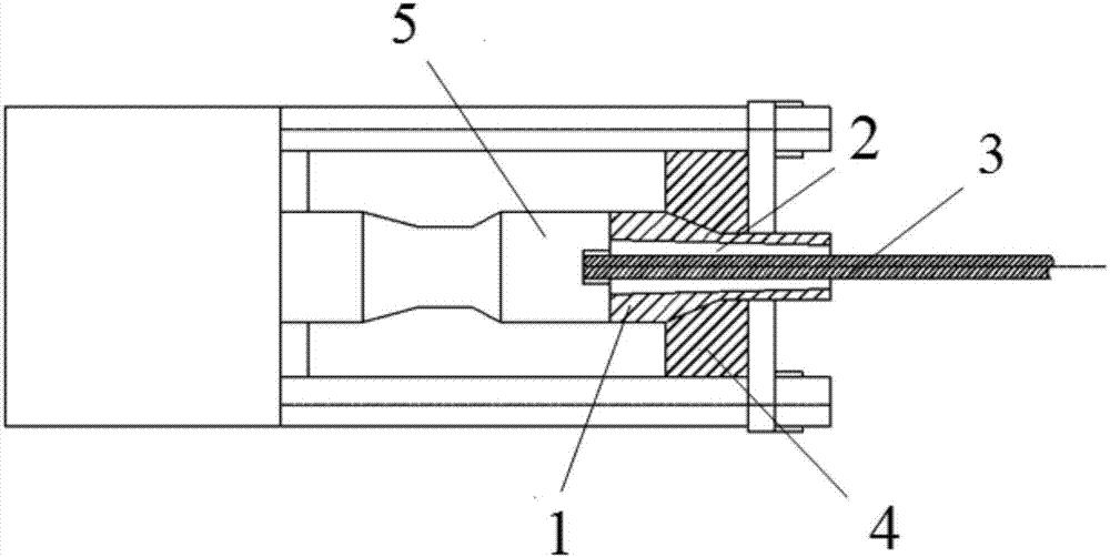 Extruded type anchorage device for FRP rib and anchoring method