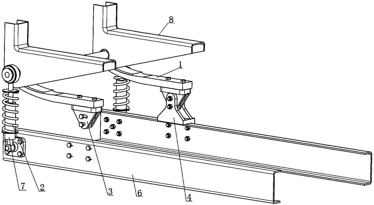 Combined front suspension for engineering vehicle driving cab