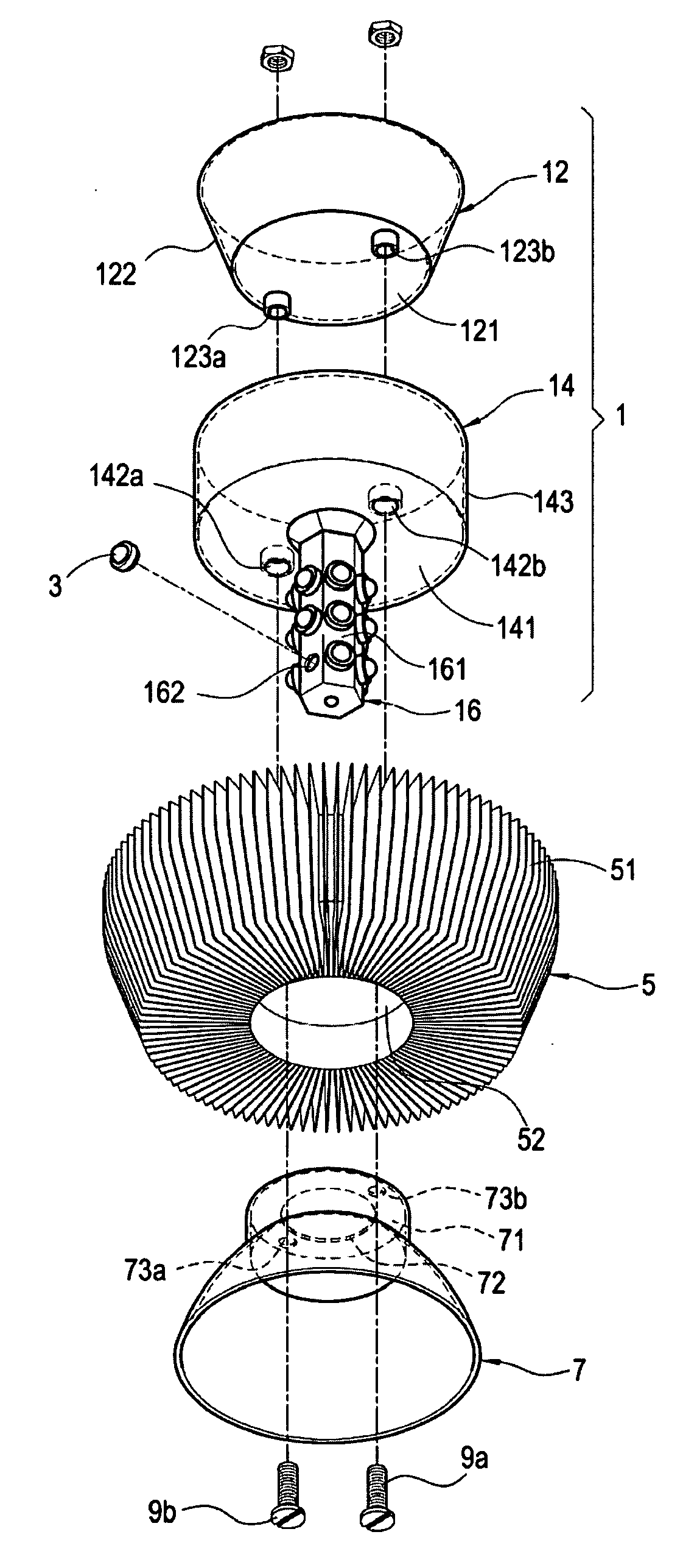 LED lamp with heat dissipation mechanism and multiple light emitting faces
