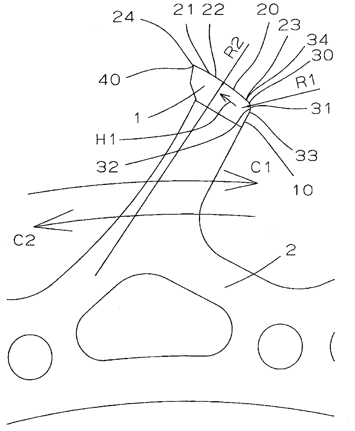 Escapement gear, escapement wheel employing the escapement gear, anchor-shaped escapement, movement, mechanical timepiece and method of torque transmission