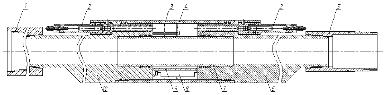 Downhole repeater power supplying device