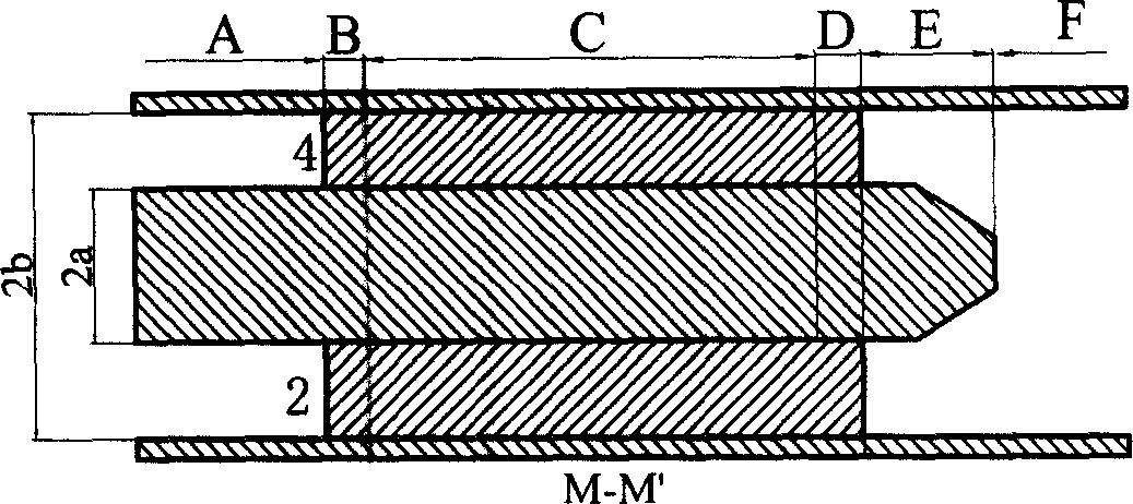 Plate inserted coaxial micro-wave mode converter