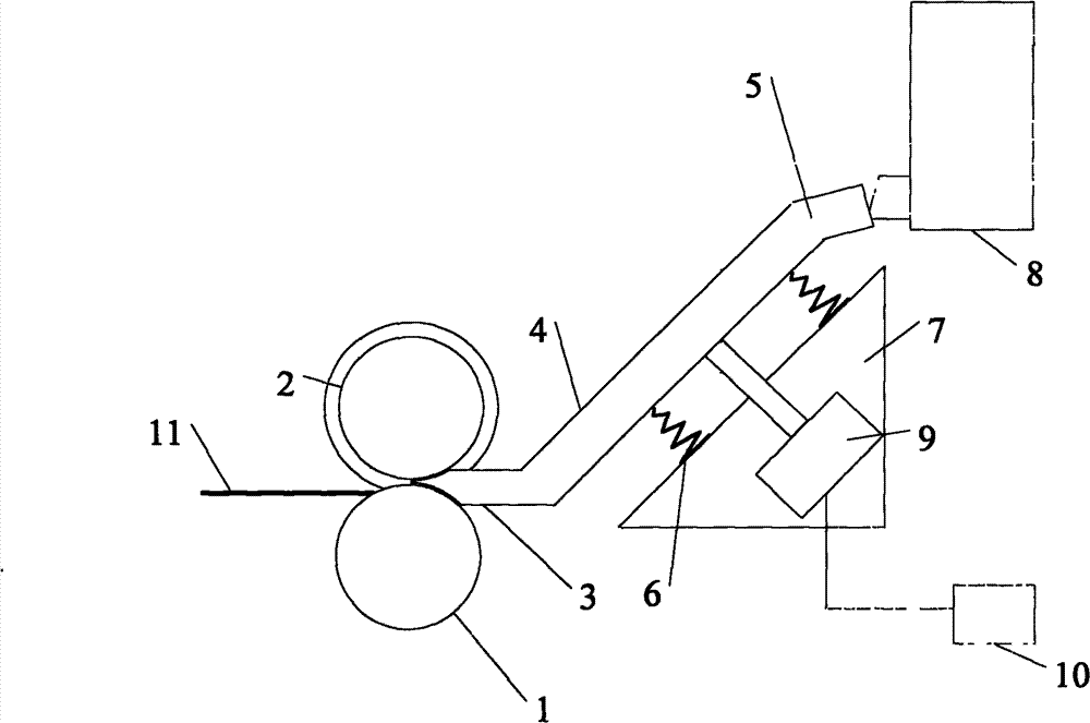 Continuous rheomolding device for manufacturing metal plate strips