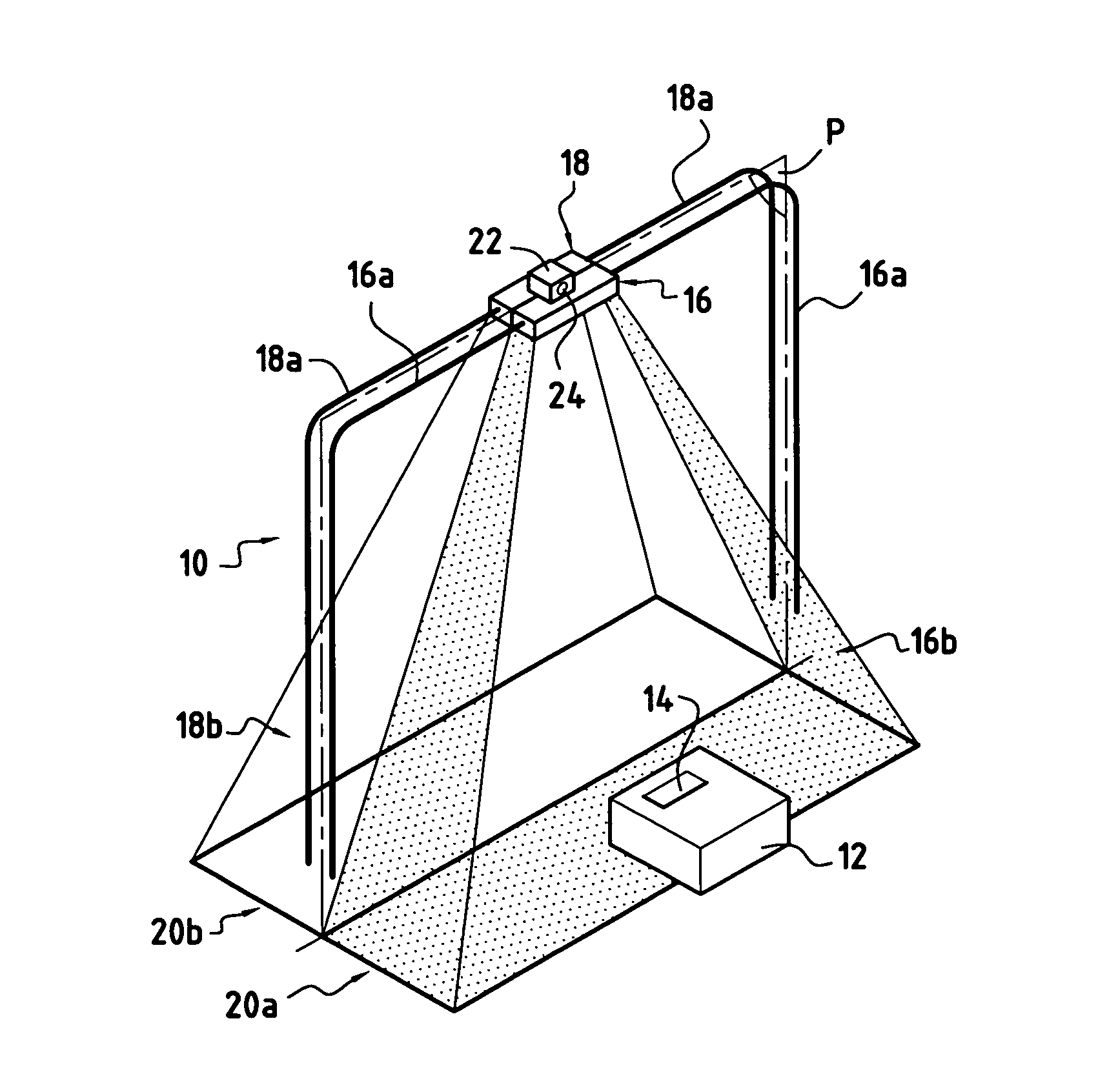Detector system for detecting the direction in which an item passes through a determined boundary zone