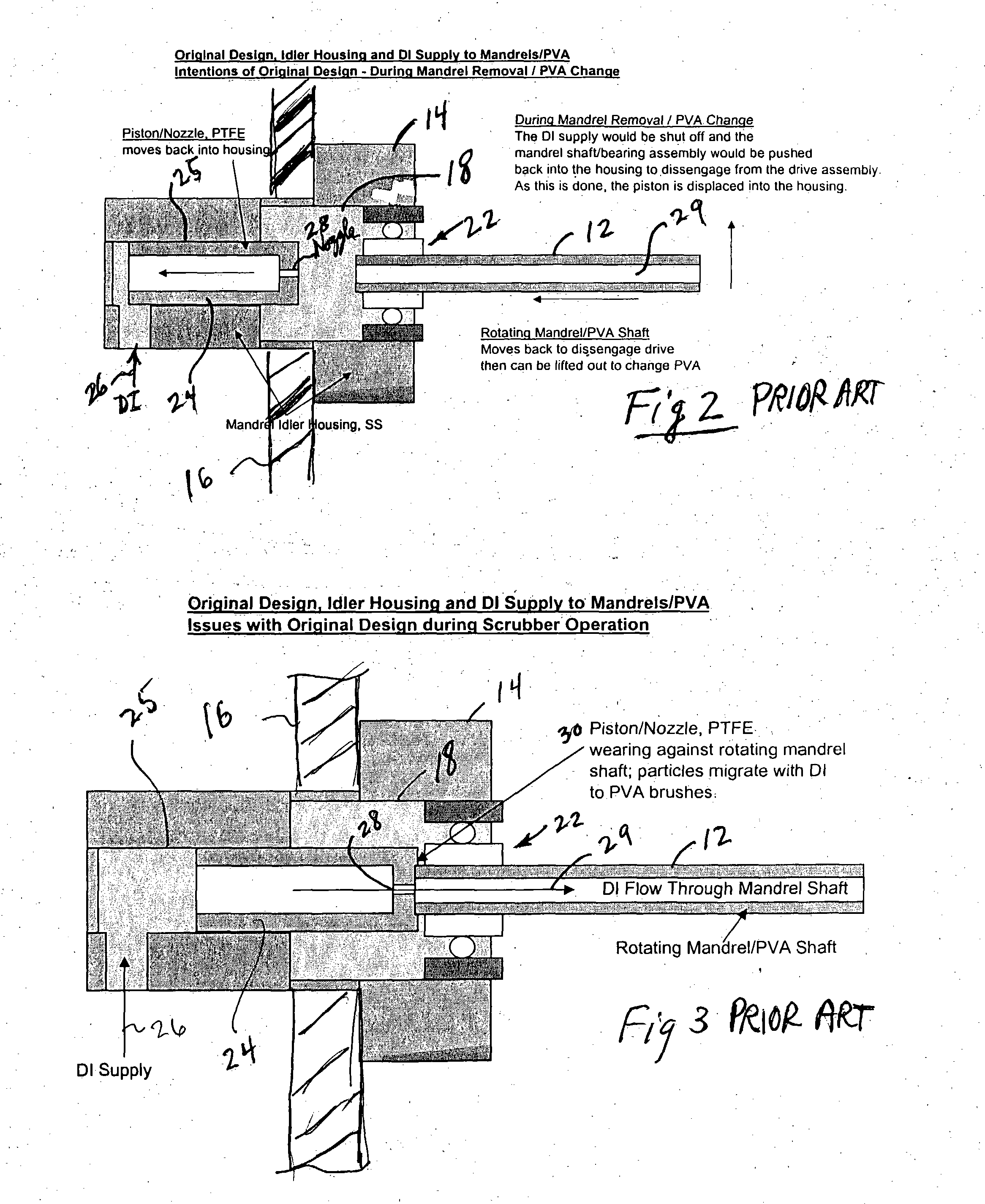Seal system for irrigated scrubber mandrel assembly