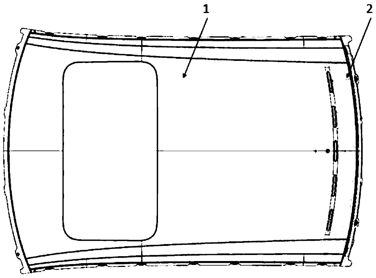 Automobile top cover and top cover rear cross beam nesting drawing forming method and die