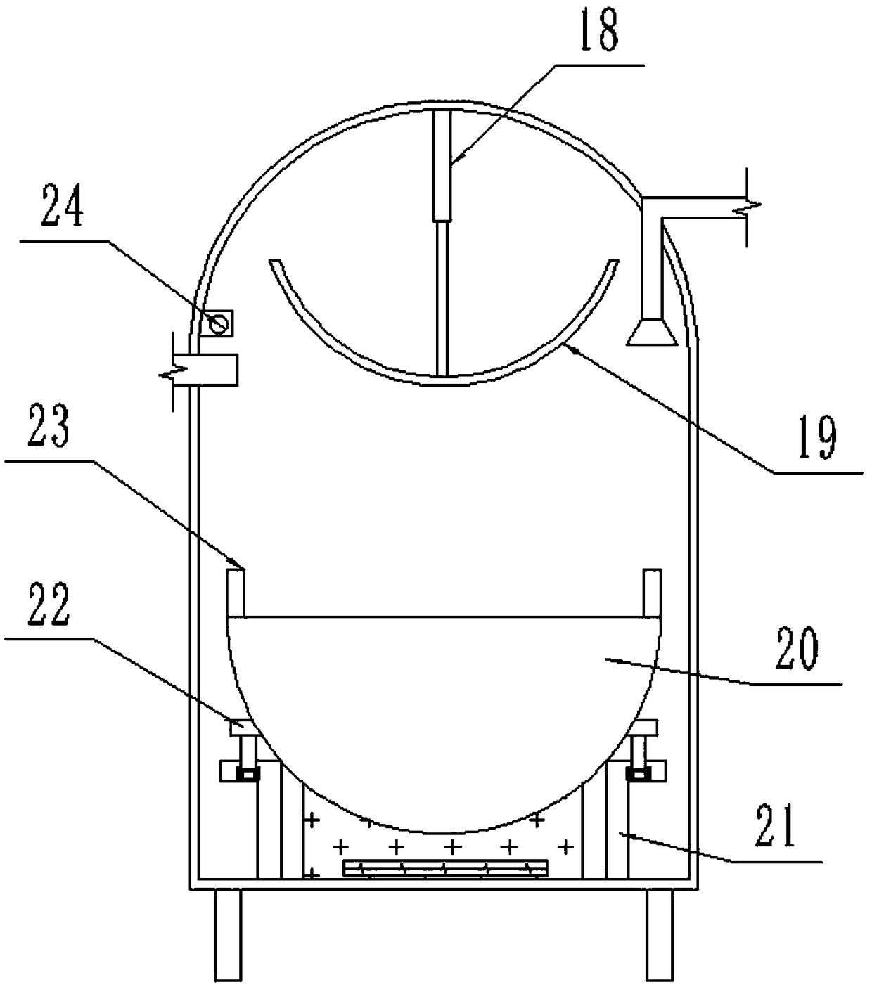 Efficient carbonizing treatment device for agricultural straw waste recycling