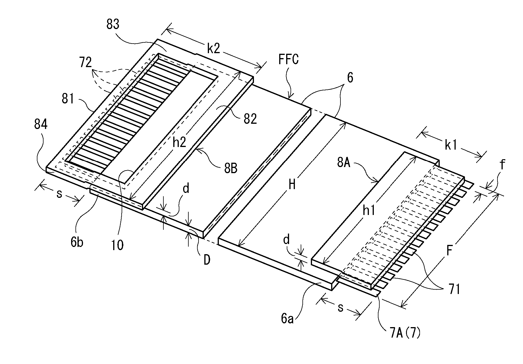 Flexible flat cable, method and apparatus for assembling the same