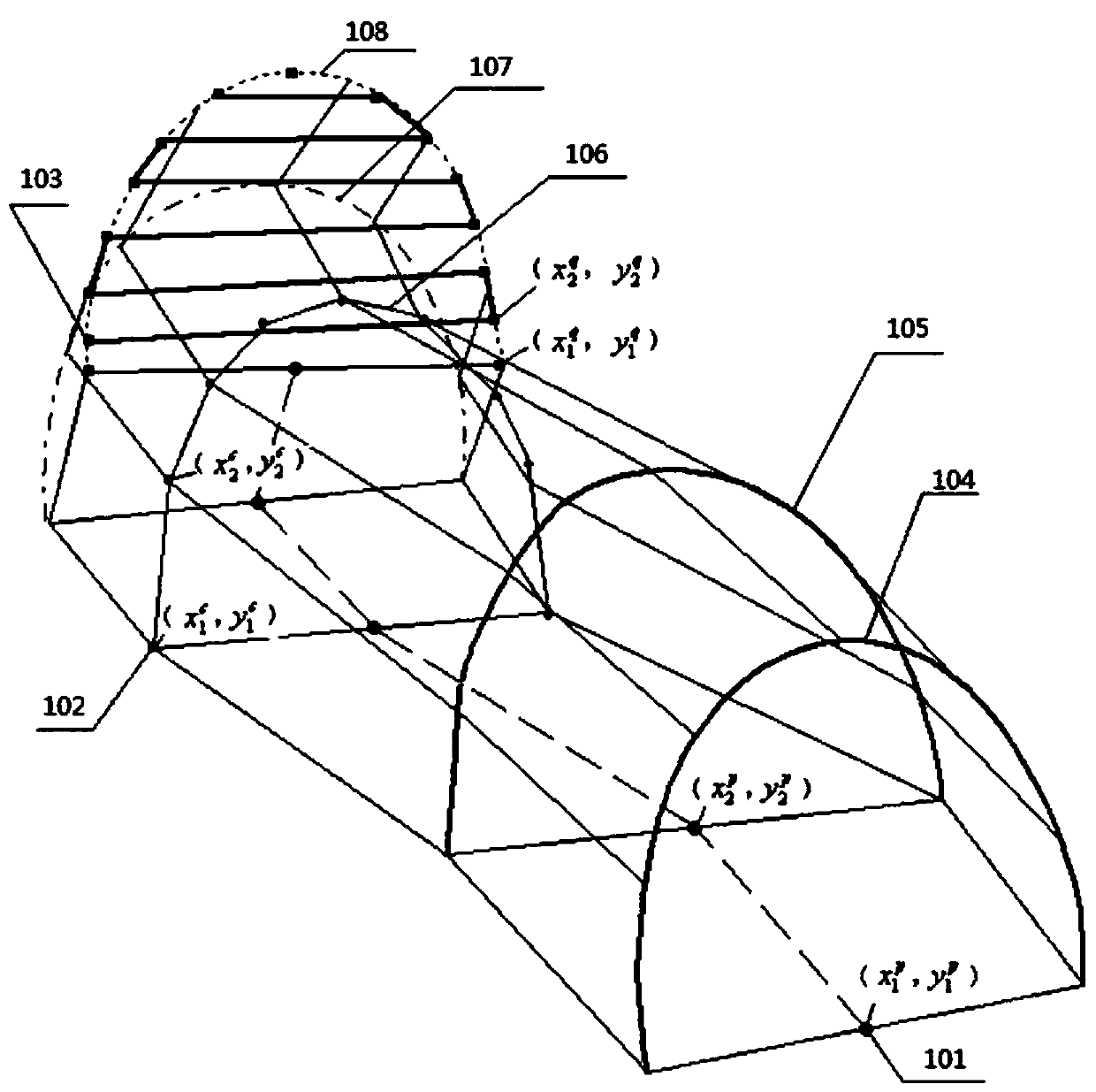 A tunneling method and system for automatic surveying and mapping positioning
