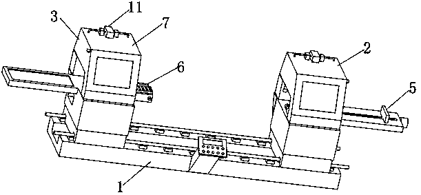 Protection device for saw-cutting machine with three-axis polar coordinates