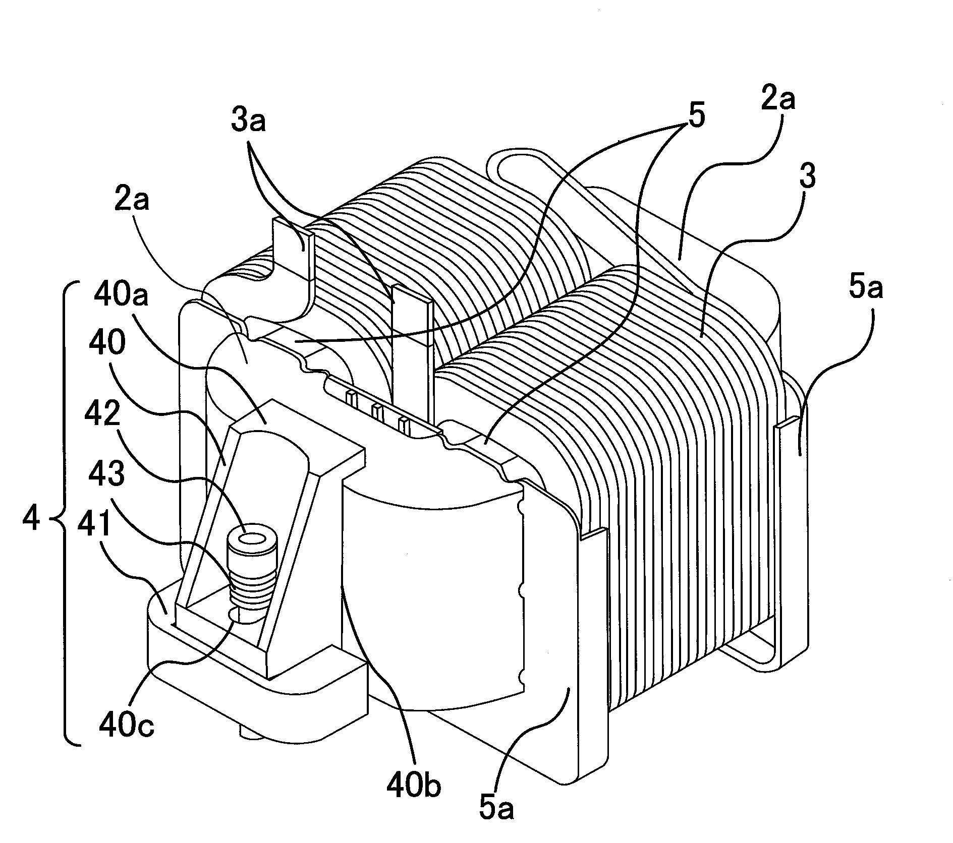 Stationary induction apparatus fixing structure and fixing member