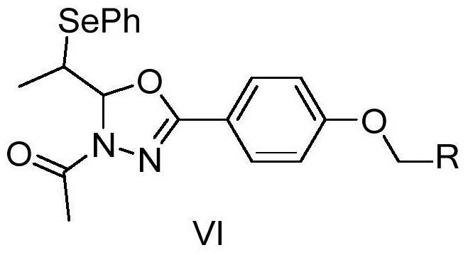 Benzene-containing selenium group substituted diheterocyclic compound as well as preparation and application thereof