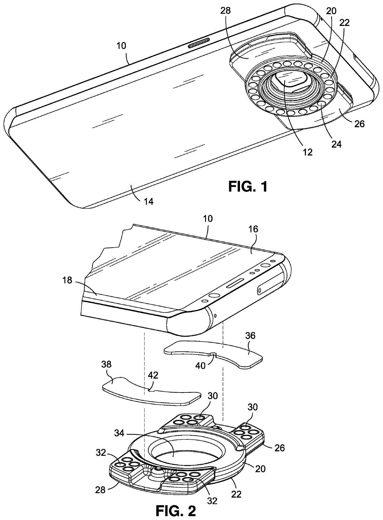 Medical illuminator mobile device attachment apparatus and method