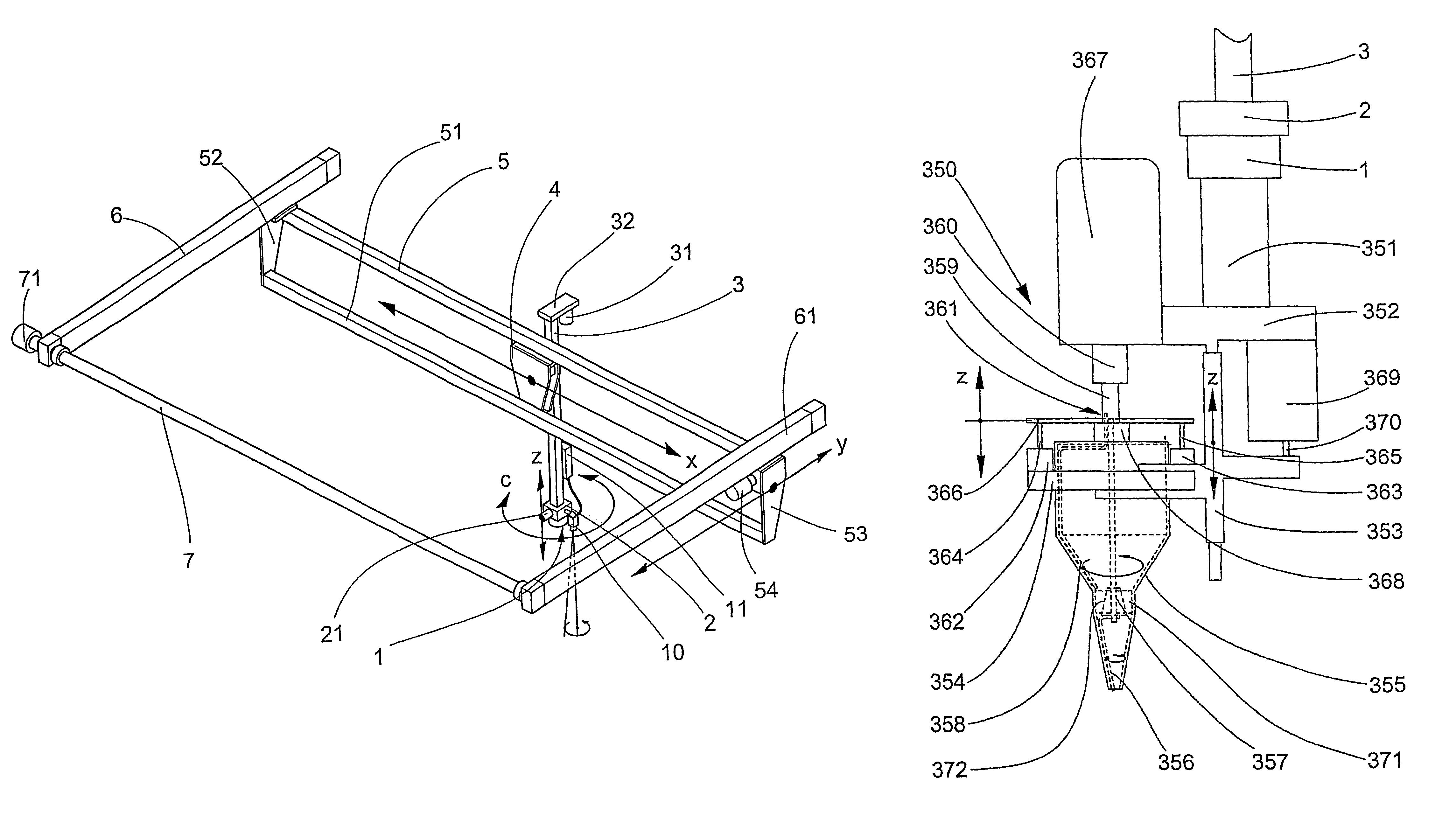 Device having a tool holder and a tool which can be secured removeably