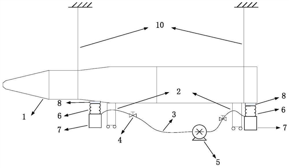 A device and method for constructing a solid rocket ground test free boundary