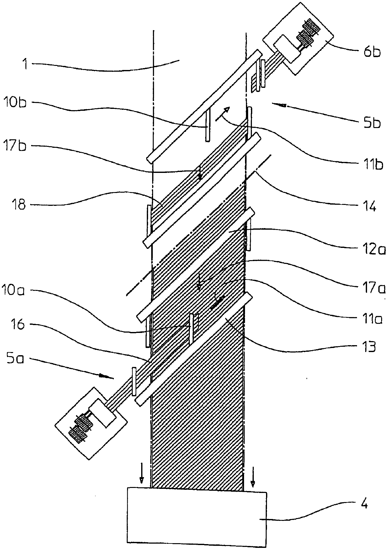 Method and device for laying unidirectional fiber layer on mobile bracket and method for producing multi axial cloth