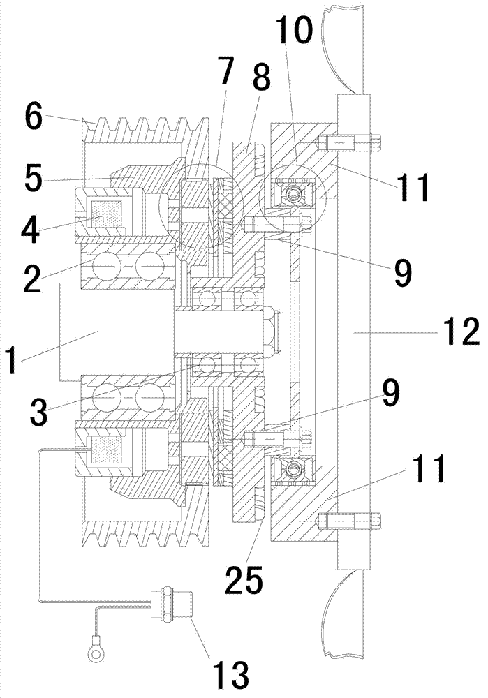 Electromagnetically-controlled driving device of engine cooling fan and implementation method of electromagnetically-controlled driving device