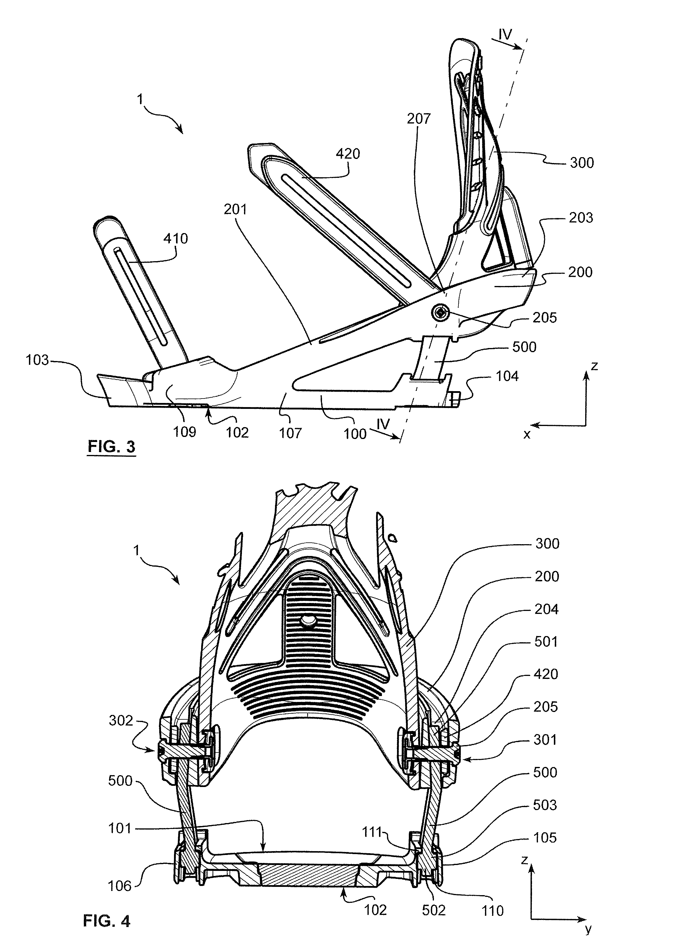 Device for receiving a boot on a gliding apparatus