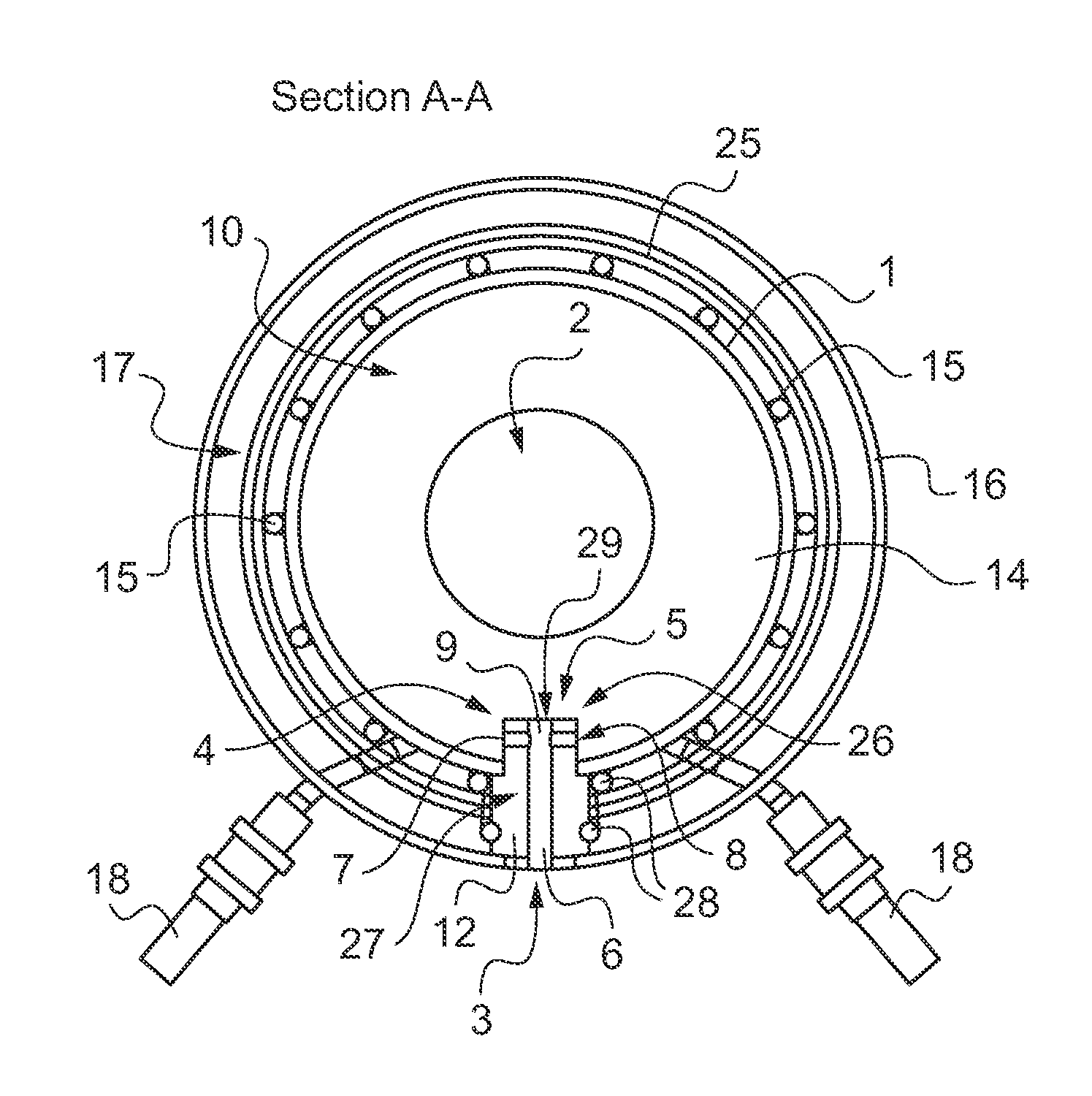 Injector for a vacuum evaporation source
