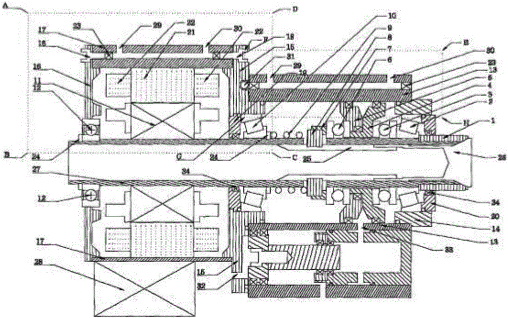 Instrument lathe electromechanical integrated spindle box and auxiliary structure