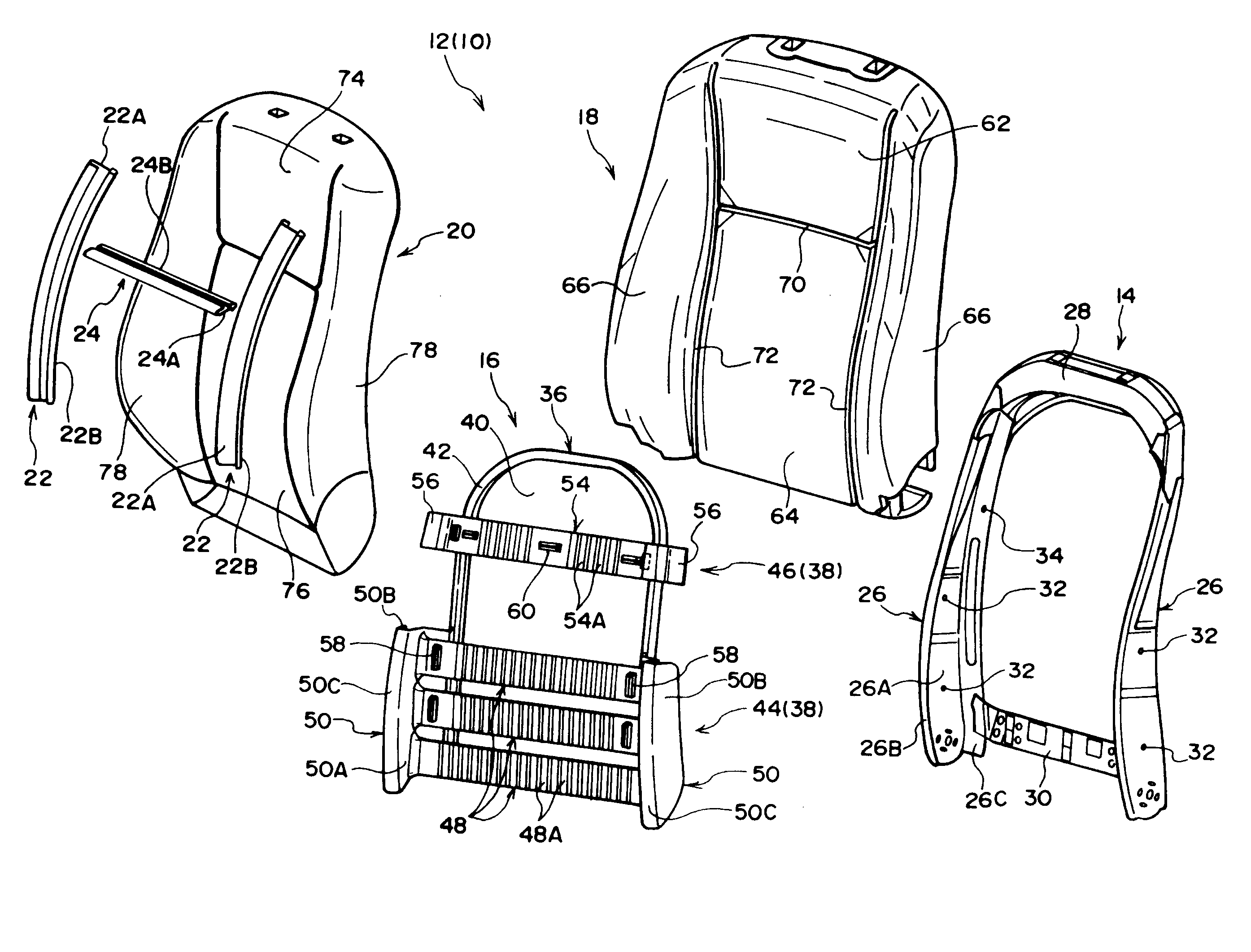 Vehicle seat and seat back board