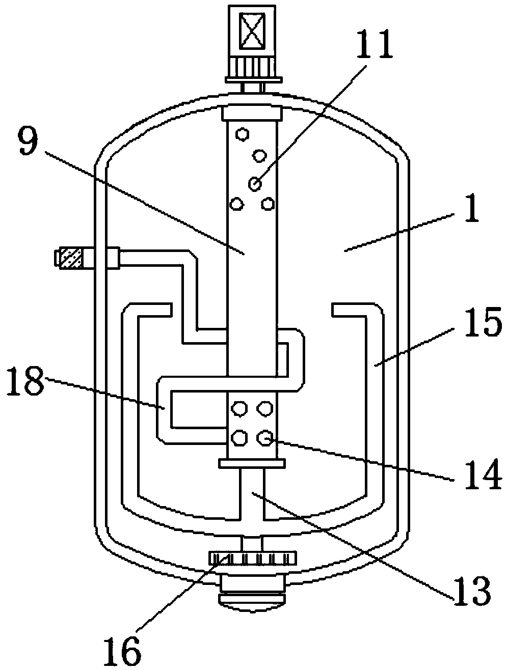 Oscillating type reaction kettle convenient for gas-liquid reaction