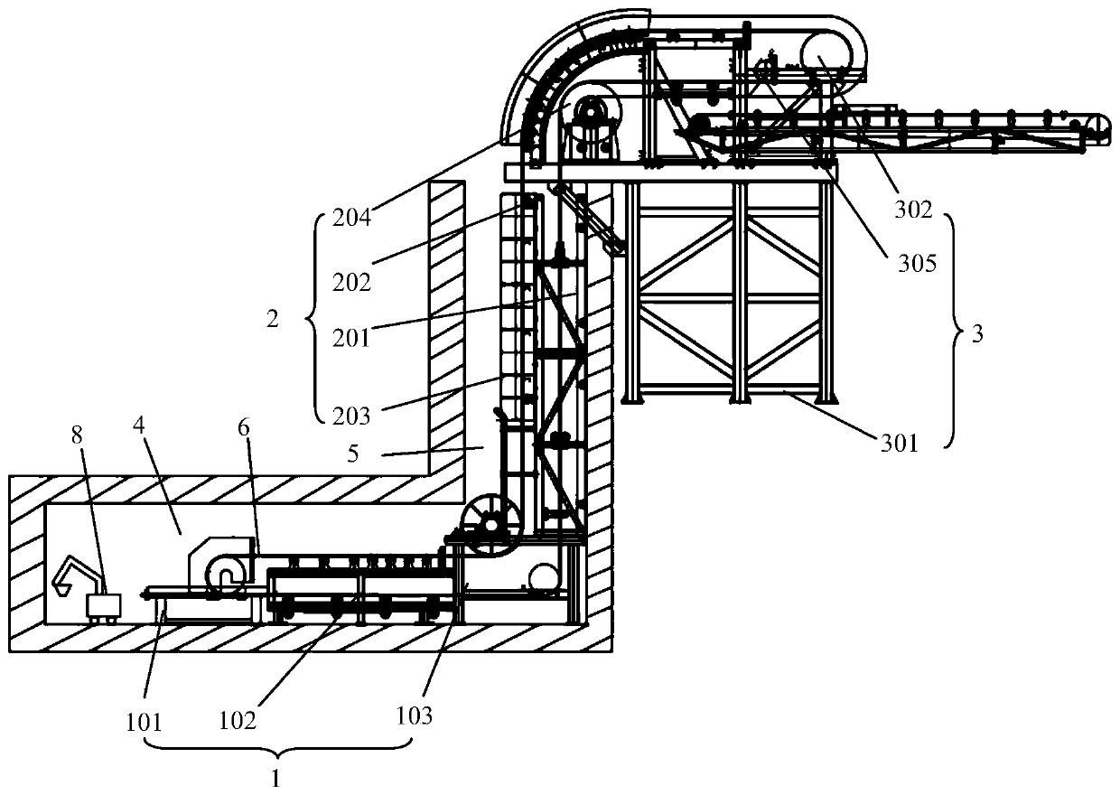 Method and device for vertical lifting of muck