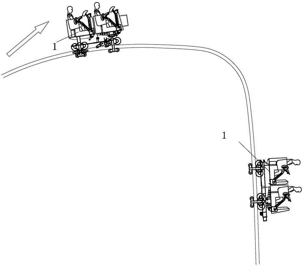 Vertical falling type roller coaster track and application method thereof