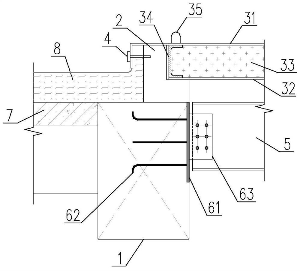 Roof object hanging hole structure with detachable hoisting steel beam