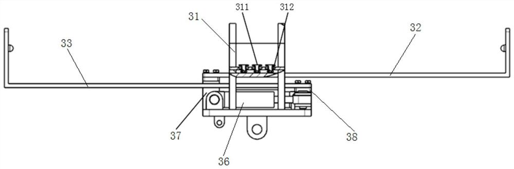 Drill rod lifting mechanism, auxiliary continuous drill rod replacing device and control method