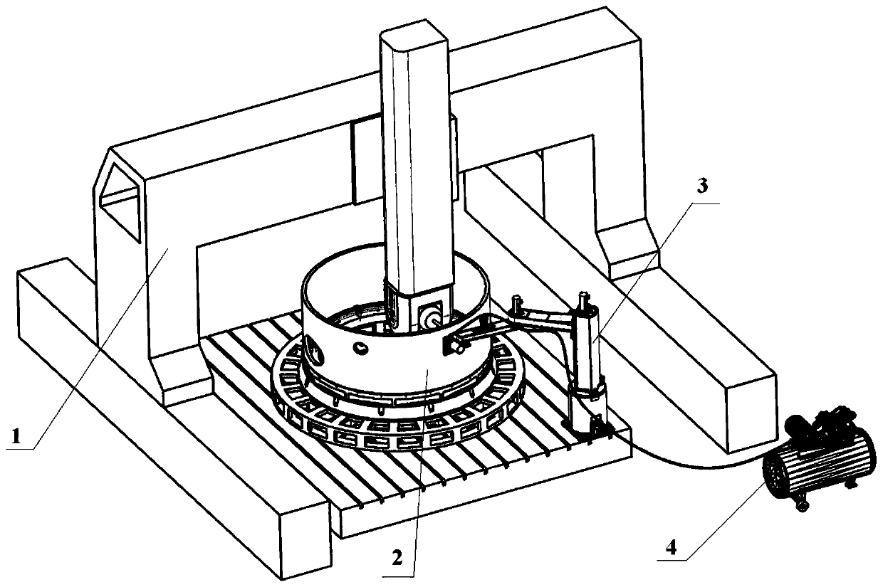Automatic flexible mirror image clamping and damping device for numerical control machine tool